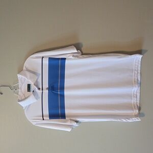 PGA TOUR Men's Medium Golf shirt. New condition. White with blue block stripe.